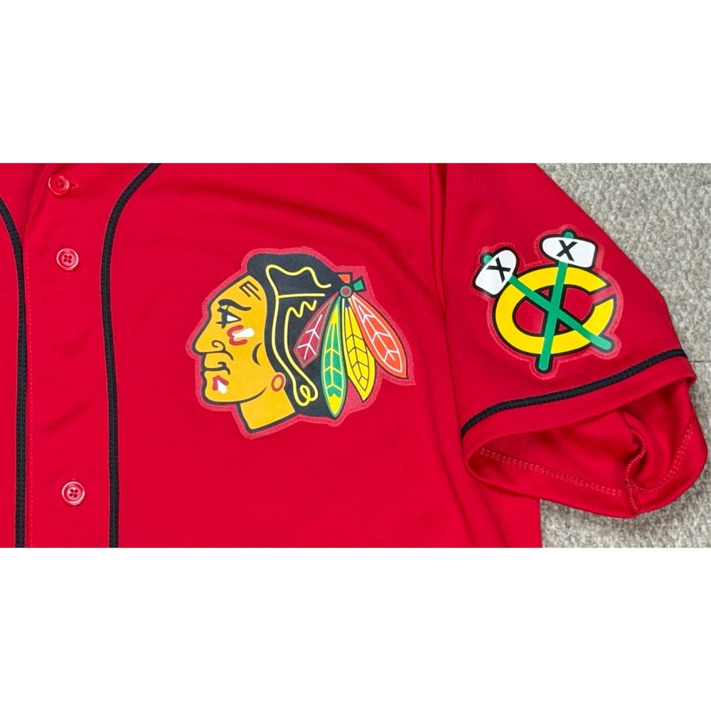Majestic Vintage NHL Chicago Blackhawks‎ Baseball Jersey Size Large - Picture 2 of 7
